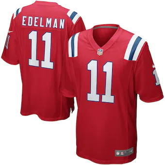 youth nike julian edelman red new england patriots alternat